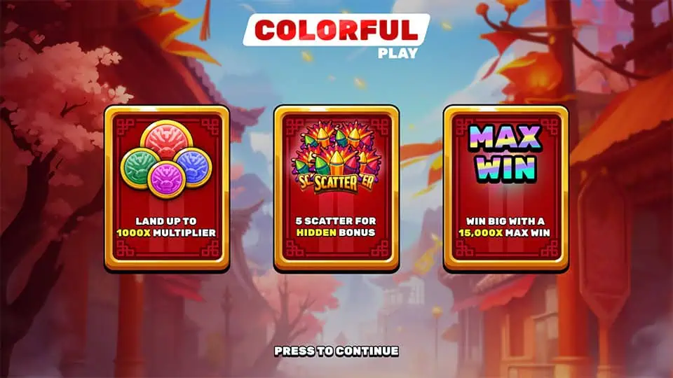 Intro panels showcasing up to 1000x multiplier, 5 scatter bonus trigger, and max win of 15,000x.