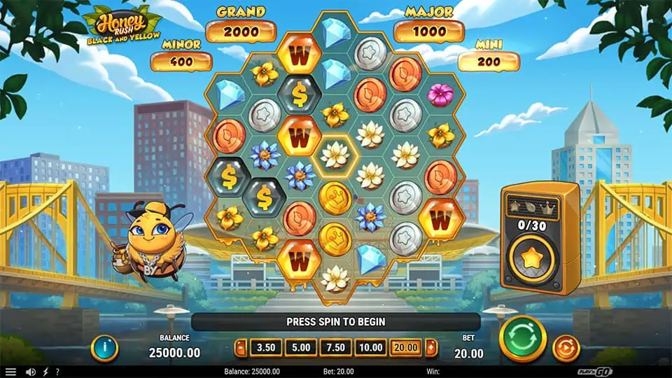 Honey Rush Black and Yellow slot game preview