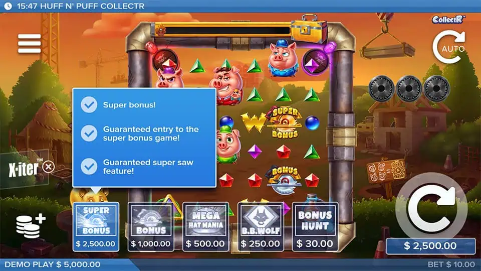 Huff N Puff CollectR slot bonus buy