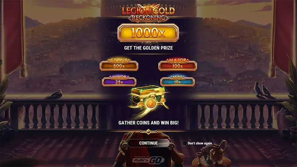 Legion Gold Reckoning slot intro screen 1