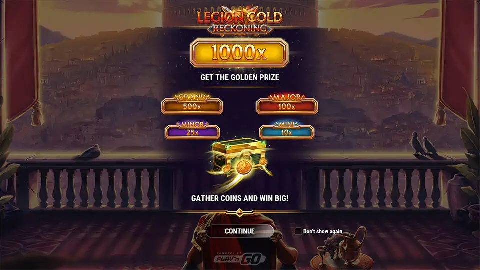 Legion Gold Reckoning slot intro screen