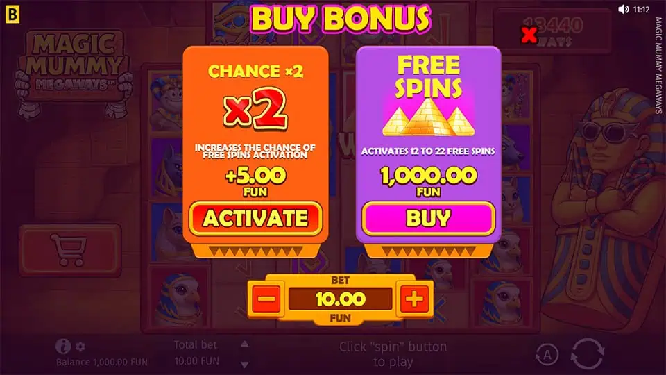 Magic Mummy Megaways slot bonus buy