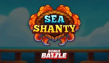 Sea Shanty logo wrapped in orange tentacles with “Bonus Buy Battle” badge over a bright ocean deck backdrop.