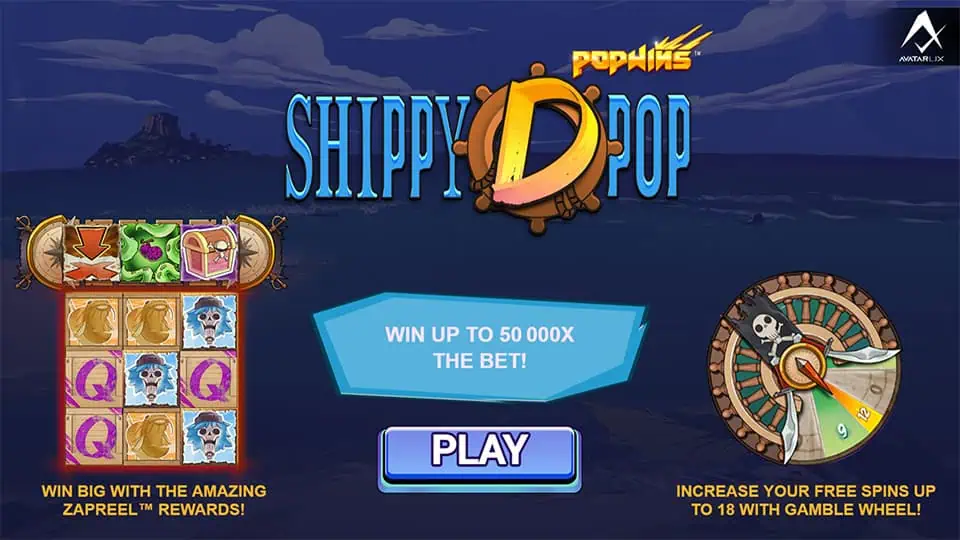 Shippy D Pop slot intro screen 1