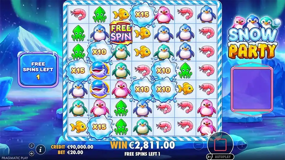 Snow Party slot feature wild multiplier
