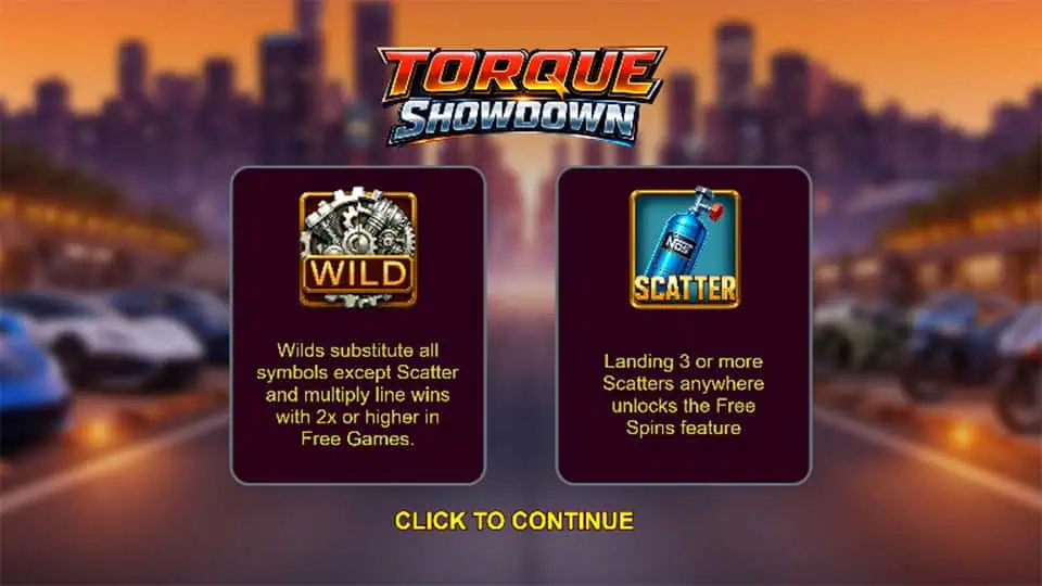 Torque Showdown slot intro screen