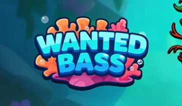 Wanted Bass logo with bright blue letters on a coral reef background, set against a vibrant underwater backdrop.