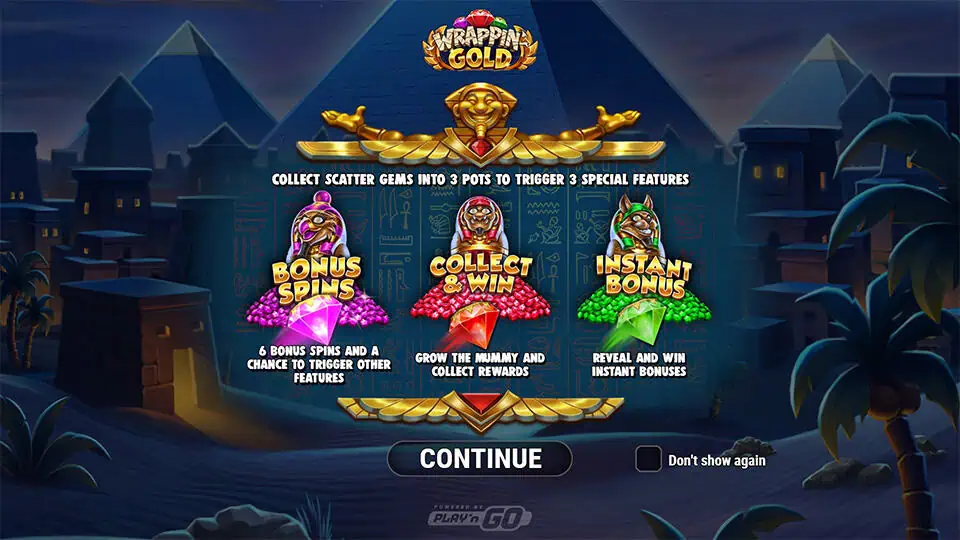 Wrappin Gold slot intro screen 1