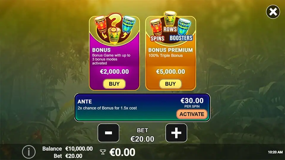 3 Jungle Beats slot bonus buy