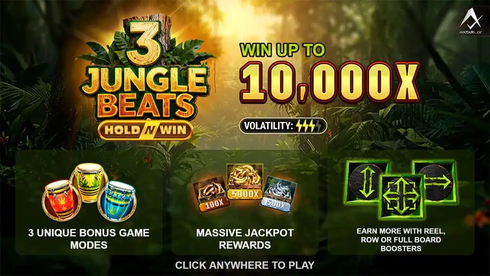 3 Jungle Beats slot intro screen