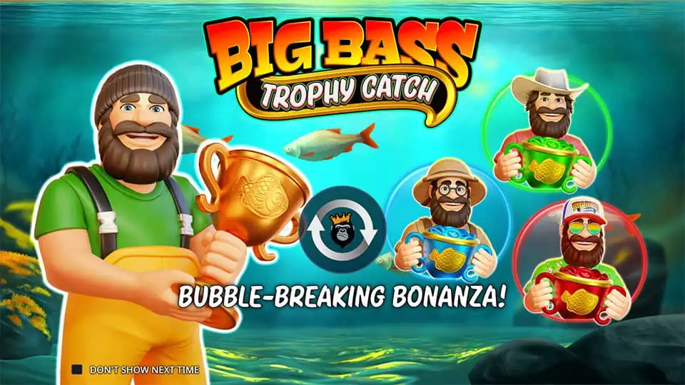 Big Bass Trophy Fishing slot intro screen