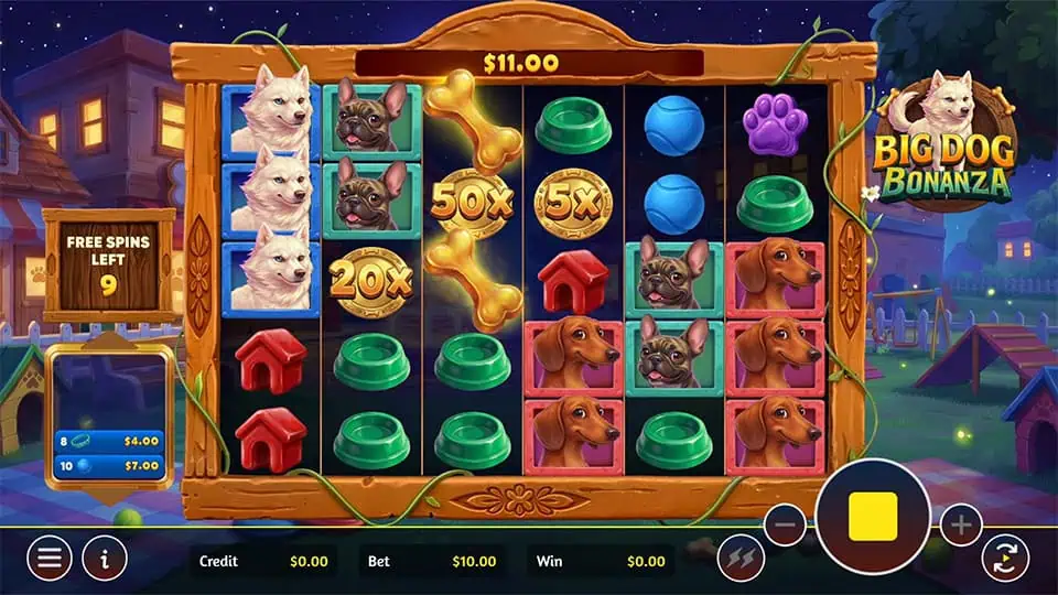 Big Dog Bonanza slot feature multiplier