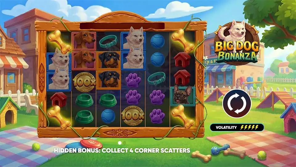 Big Dog Bonanza slot intro screen