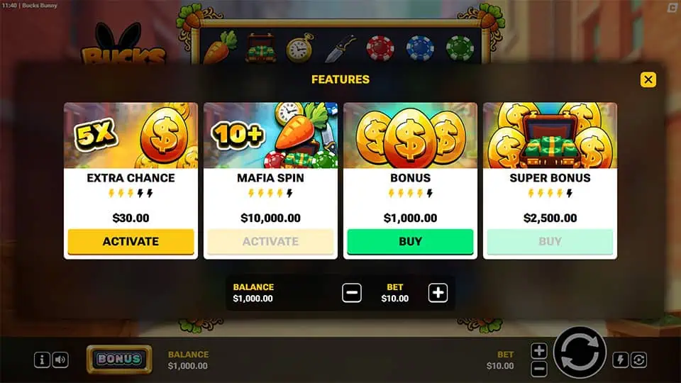 Bucks Bunny slot bonus buy