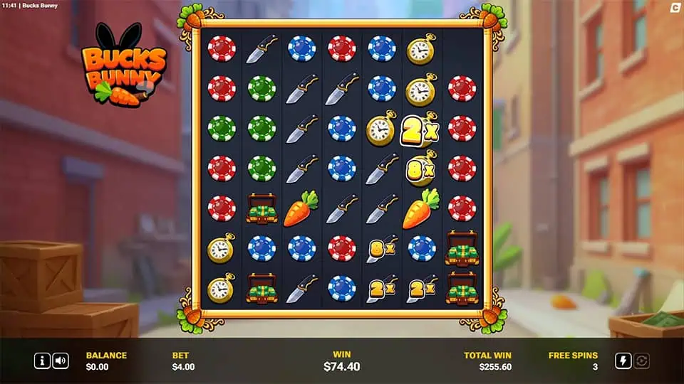 Bucks Bunny slot feature multiplier