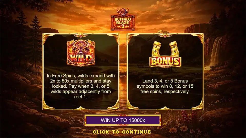 Buffalo Blaze 2 slot intro screen