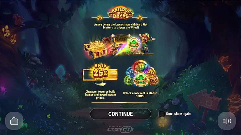 Buildin Even More Bucks slot intro screen