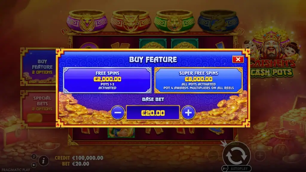 Caishens Cash Pots slot bonus buy