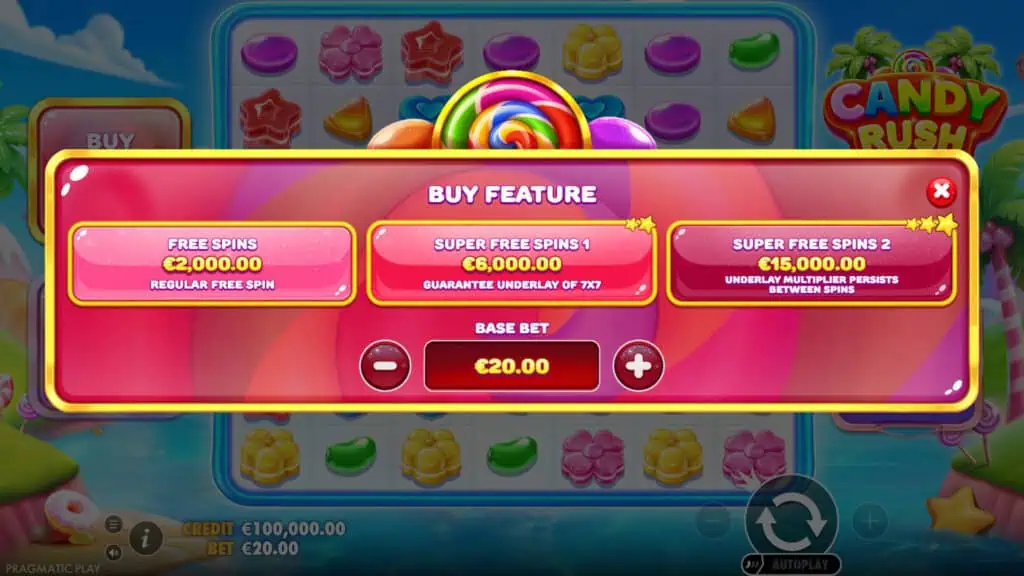 Candy Rush Pragmatic Play slot bonus buy