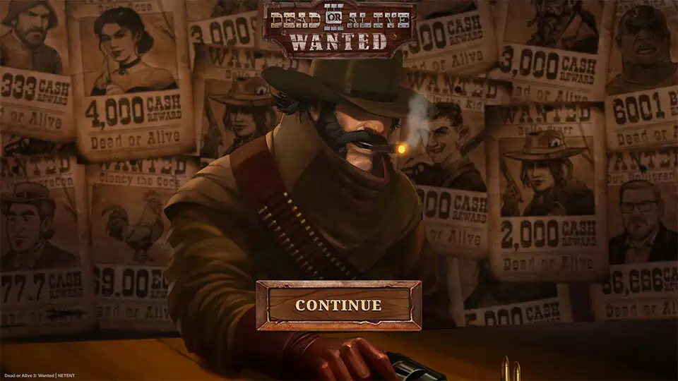 Dead or Alive 3 Wanted slot intro screen