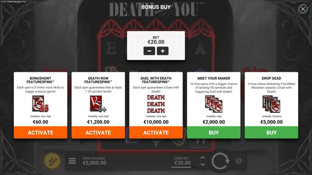 Death Becomes You slot bonus buy