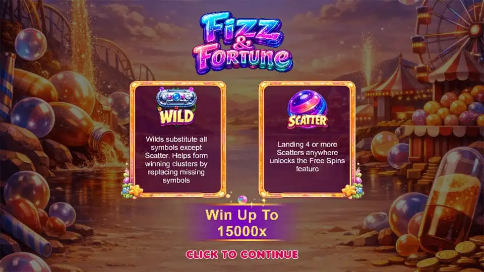 Fizz and Fortune slot intro screen