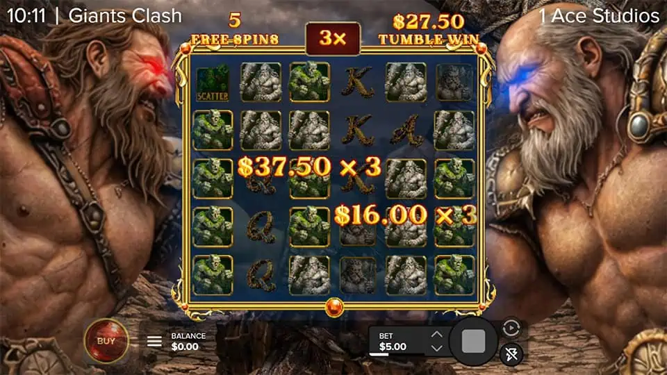 Giants Clash slot feature multiplier