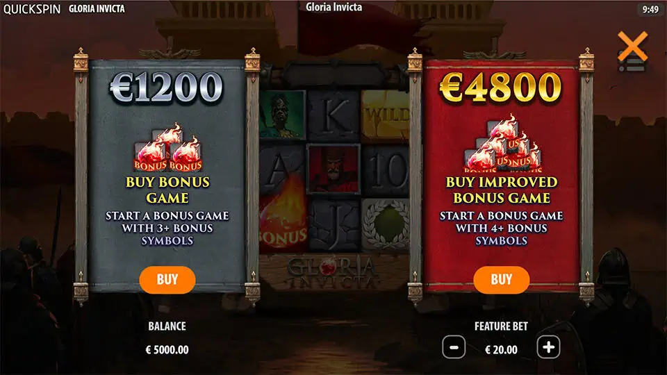 Gloria Invicta slot bonus buy