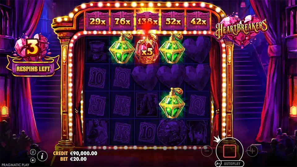 Heartbreakers slot feature multiplier