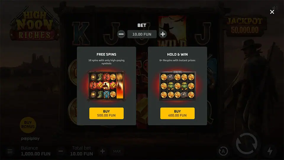 High Noon Riches slot bonus buy