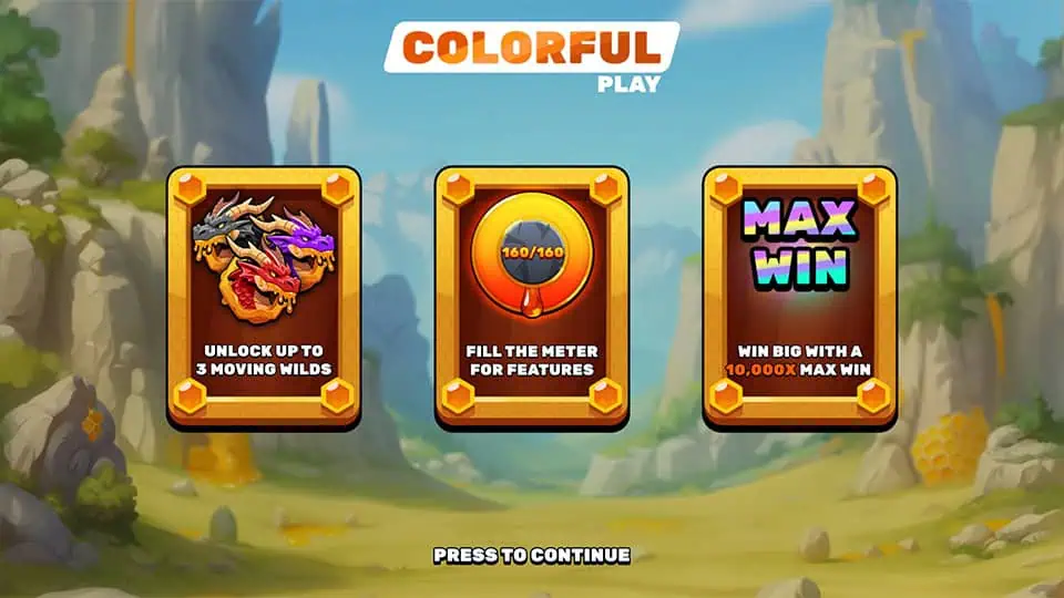 Honey Dragon slot intro screen