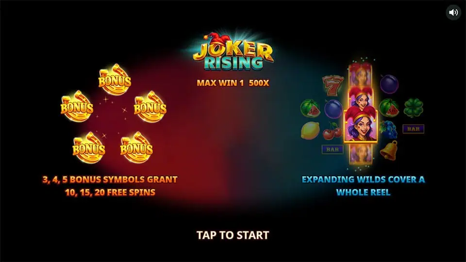 Joker Rising slot intro screen