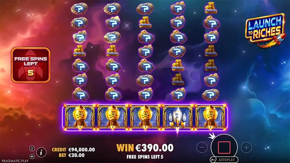Launch to Riches slot feature dead missile