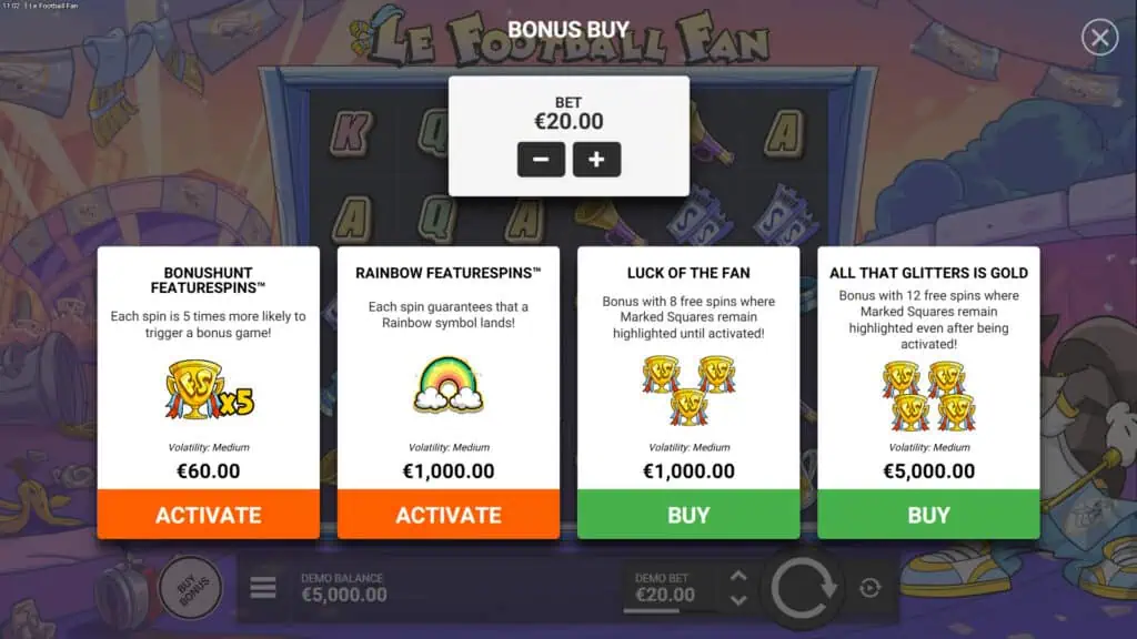 Le Football Fan slot bonus buy