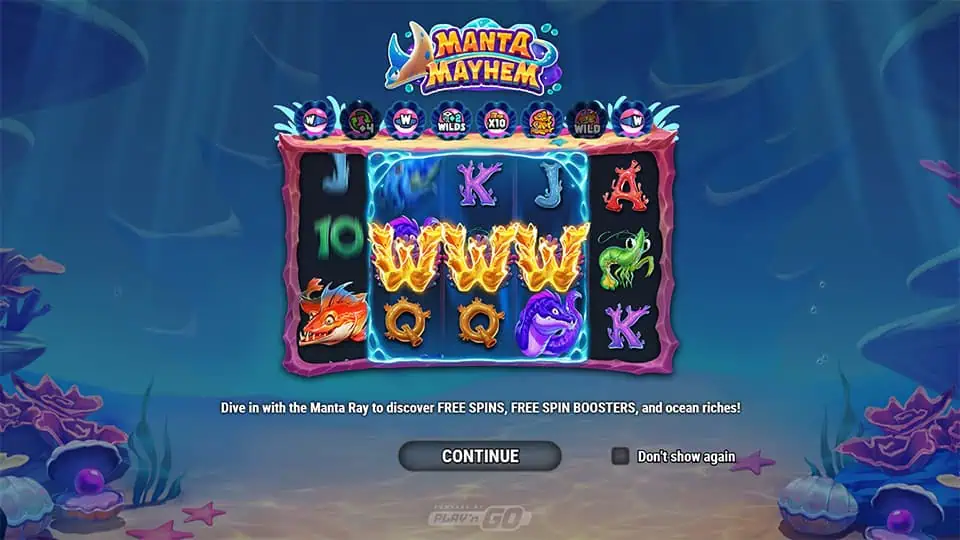 Manta Mayhem slot intro screen