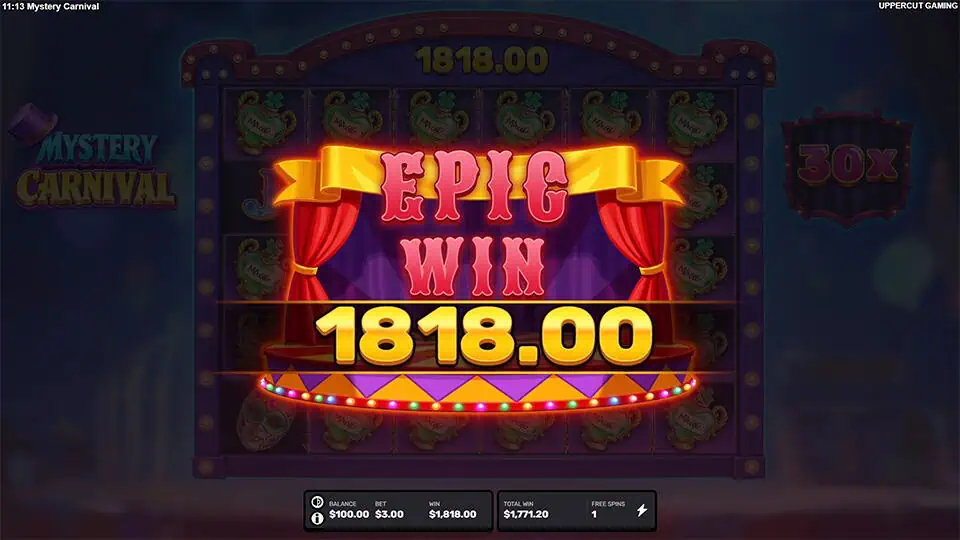 Mystery Carnival slot big win