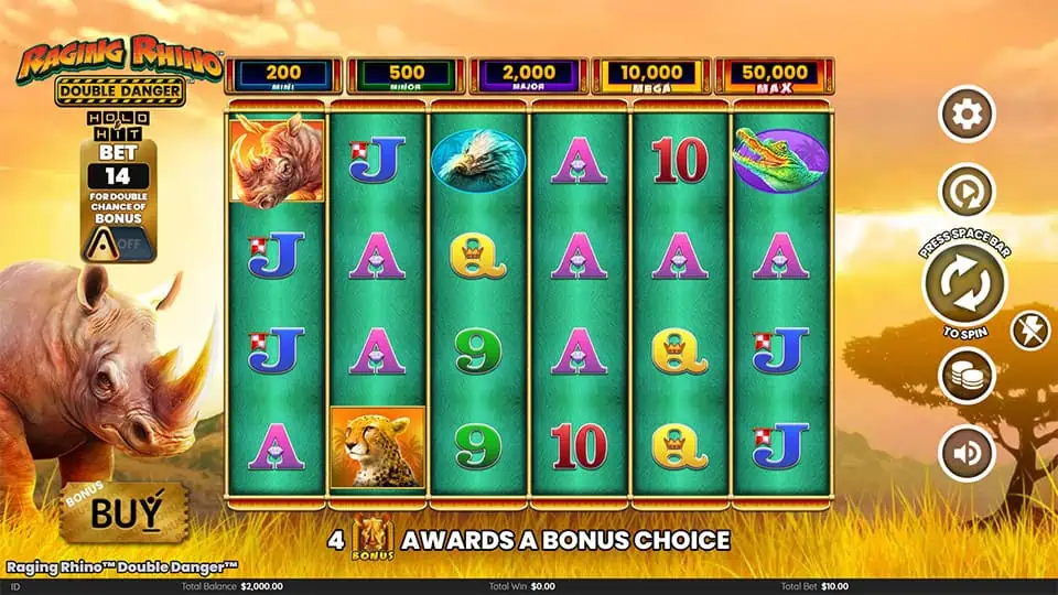 Raging Rhino Double Danger slot game preview 1