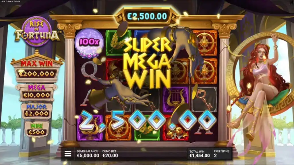 Rise of Fortuna slot big win
