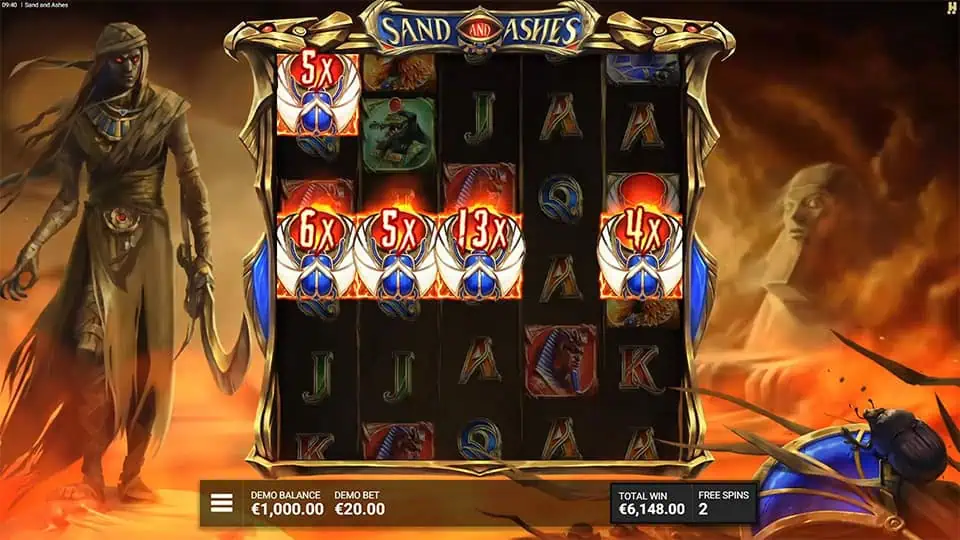 Sand and Ashes slot feature firestorm