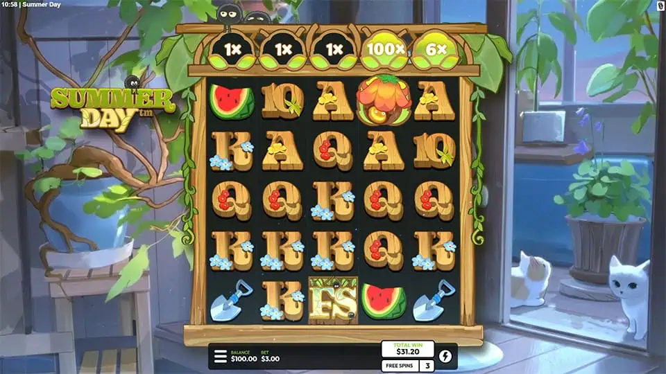 Summer Day slot feature reel multiplier