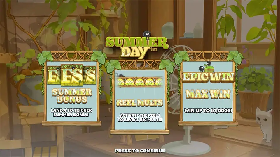 Summer Day slot intro screen