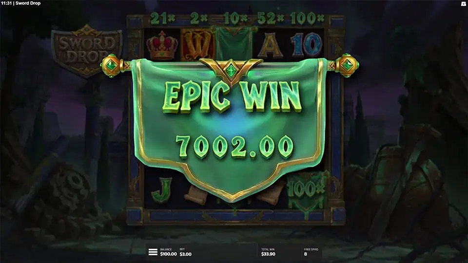 Sword Drop slot big win