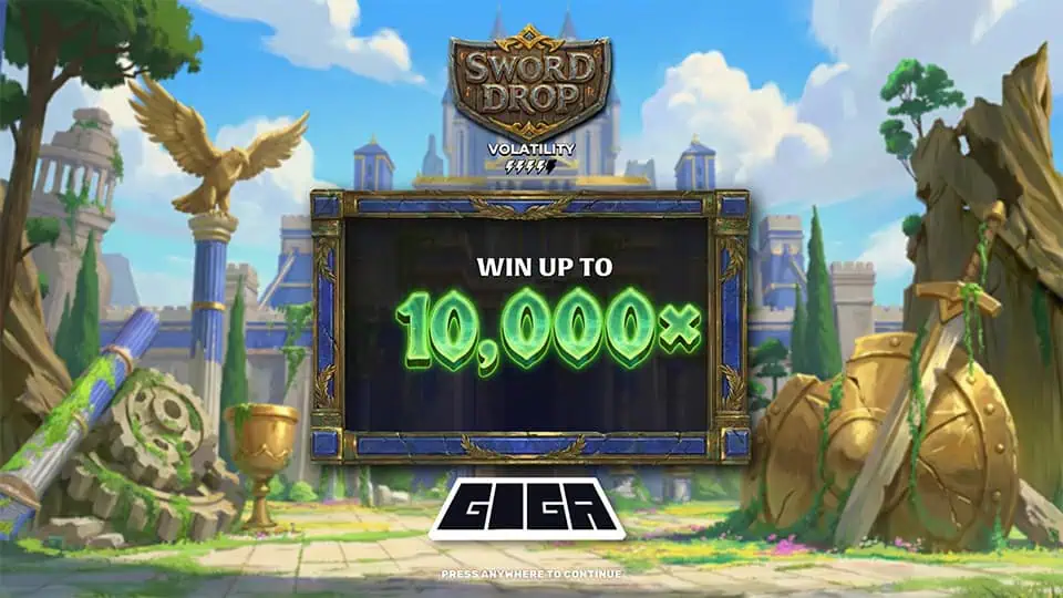 Sword Drop slot intro screen