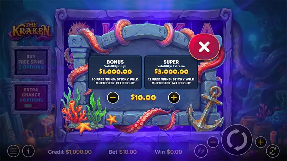 The Kraken slot bonus buy