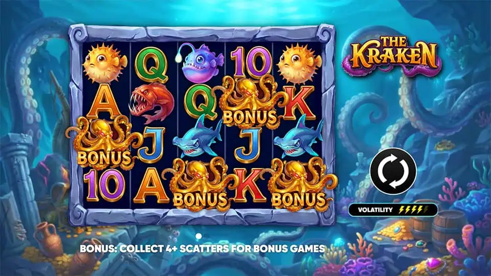The Kraken slot intro screen