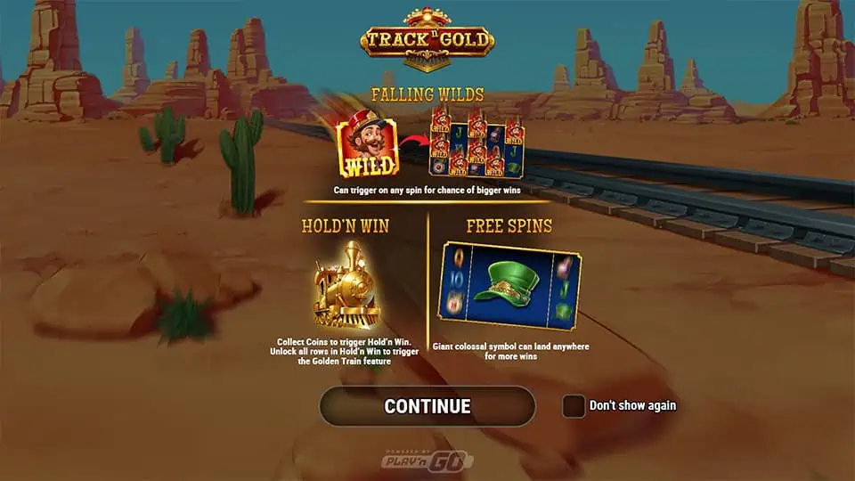 Track n Gold slot intro screen