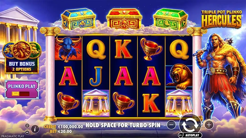 Triple Pot Plinko Hercules slot game preview