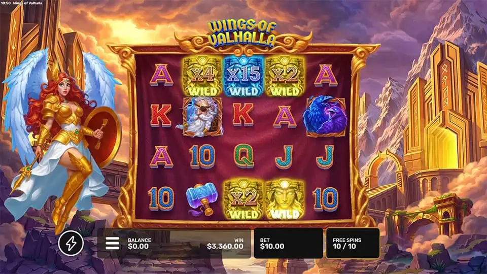 Wings of Valhalla slot feature sticky wild multiplier