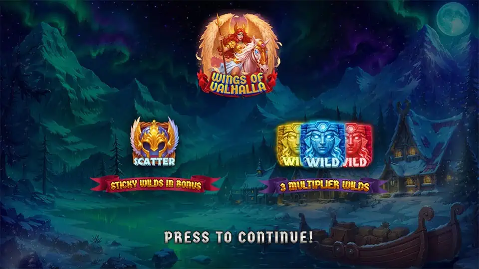 Wings of Valhalla slot intro screen