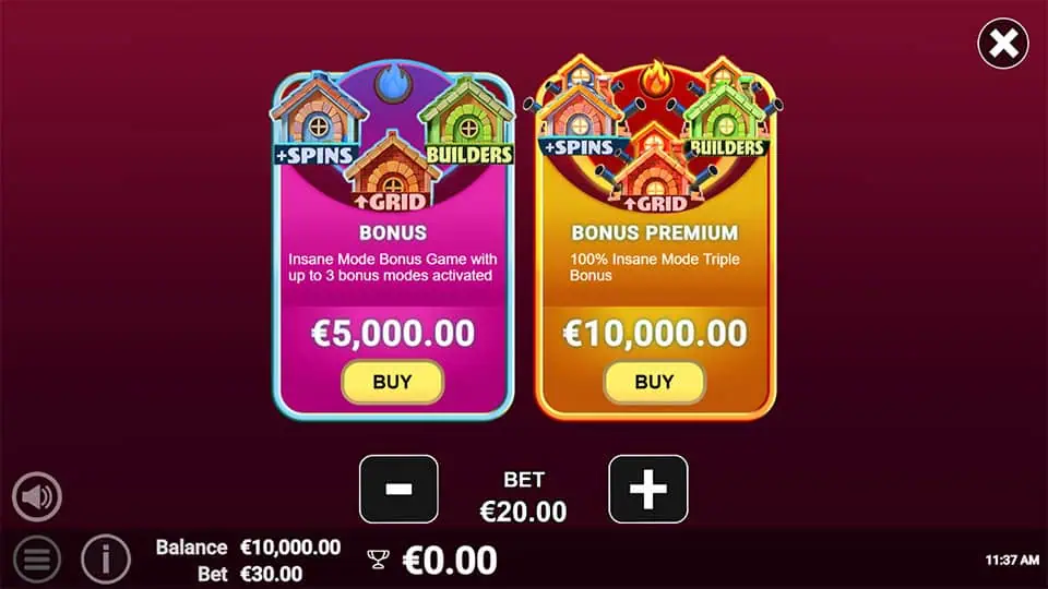 3 Builder Piggies slot bonus buy